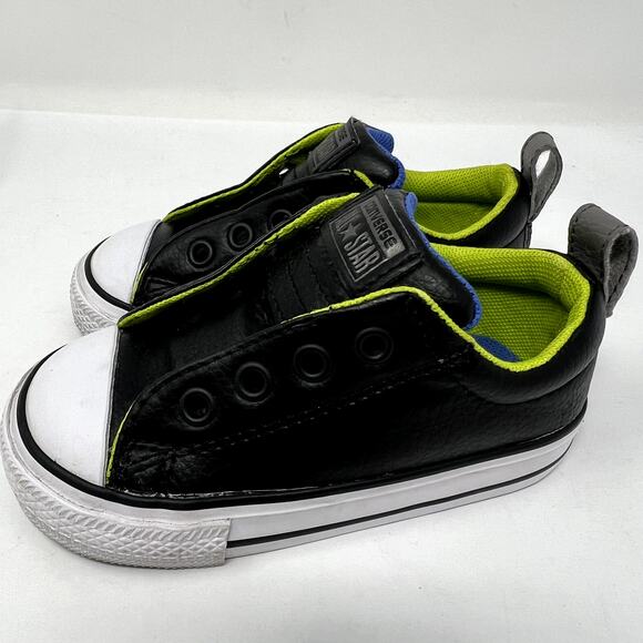 Converse All Star Sneakers Kids Size 6 Black & Green Chuck Taylor Extra Comfort - Picture 8 of 10
